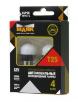 Светодиод 12V T25 6SMD(2835) BA15s SUPER WHITE (2бл) 12T25/BLK12/2BL Маяк