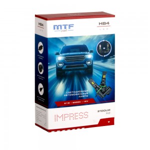 Светодиодные лампы MTF Light серия IMPRESS, HB4(9006), 12V, 21W, 2100LM, 6000K,(штатн. размер), к-т.