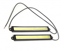 Дневные ходовые огни KS-10155 COB , провода, черный корпус, 210*10*32мм, (2шт)12V