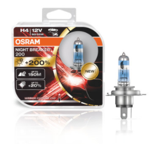 Автолампа  H4  12V 60/55W (P43t-38) Night Breaker  +200% (DuoBox) 64193NB200-HCB OSRAM