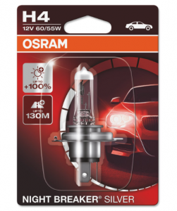 Автолампа H4 12V 60/55W (P43t-38) Night Breaker Silver +100% 64193NBS-01B OSRAM Автолампа H4 12V 60/55W (P43t-38) Night Breaker Silver +100% 64193NBS-01B OSRAM