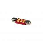 Лампа светодиодная 11-36 (SV8,5) 6 SMD 3030 диодов, биполярная, мощная, радиатор, салонная, 12-24v