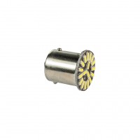 Лампа светодиодная 12V (21W) BA15s (1 конт) 18 SMD 4014 диодов, белая (поворот, стоп-сигнал)