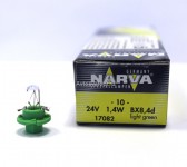 Автолампа  BAX1.4W светло-зеленый патрон (BX8.4d) 24V NARVA 17082 CP