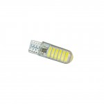 Лампа светодиодная Т10 (W2,1-9,5d) белая, 12 SMD 7020 диодов, СИЛИКОН (б/цокольная) 12v (НОВИНКА)
