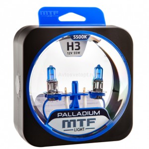 Набор ламп H3 12V 55w PALLADIUM 5500К MTF Набор ламп H3 12V 55w PALLADIUM 5500К MTF