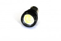 Лампа светодиодная 12v (P21w) BA15s (1конт) ЛИНЗА (1 HIGH POWER) , белая (поворот, стоп-сигнал)