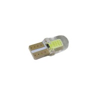 Лампа светодиодная Т10 (W2,1-9,5d) белая, 2 диода COB 1СL, СИЛИКОН (б/цокольная) 12v