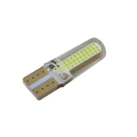 Лампа светодиодная Т10 (W2,1-9,5d) белая, 2 диода COB 2СL, СИЛИКОН (б/цокольная) 12v