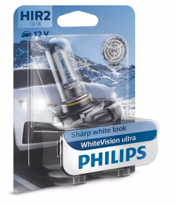 Автолампа HIR2 9012 12V 55W (PX22d)  White Vision ultra 3700K (блистер) 9012WVUB1 PHILIPS