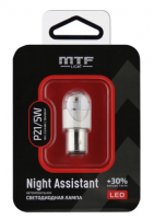 Светодиодная автолампа MTF Light серия Night Assistant 12В, 2.5Вт, P21/5W, красный, блистер, шт.