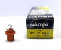 Автолампа 12V BAX1W (BX8.5d)  17019 CP NARVA