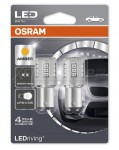 Светодиод 12V 2/0,4W P21/5W (BAY15d) янтарный (блистер 2шт) (1457YE-02B) OSRAM