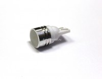 Лампа светодиодная Т10 (W2,1-9,5d) белая, 1 HIGH POWER 0,3W диод, (б/цокольная) 12v
