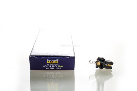 Автолампа 12V 1,2W (B8.7d) с патроном 612012P8.7 "Маяк" Автолампа 12V 1,2W (B8.7d) с патроном 612012P8.7 "Маяк"